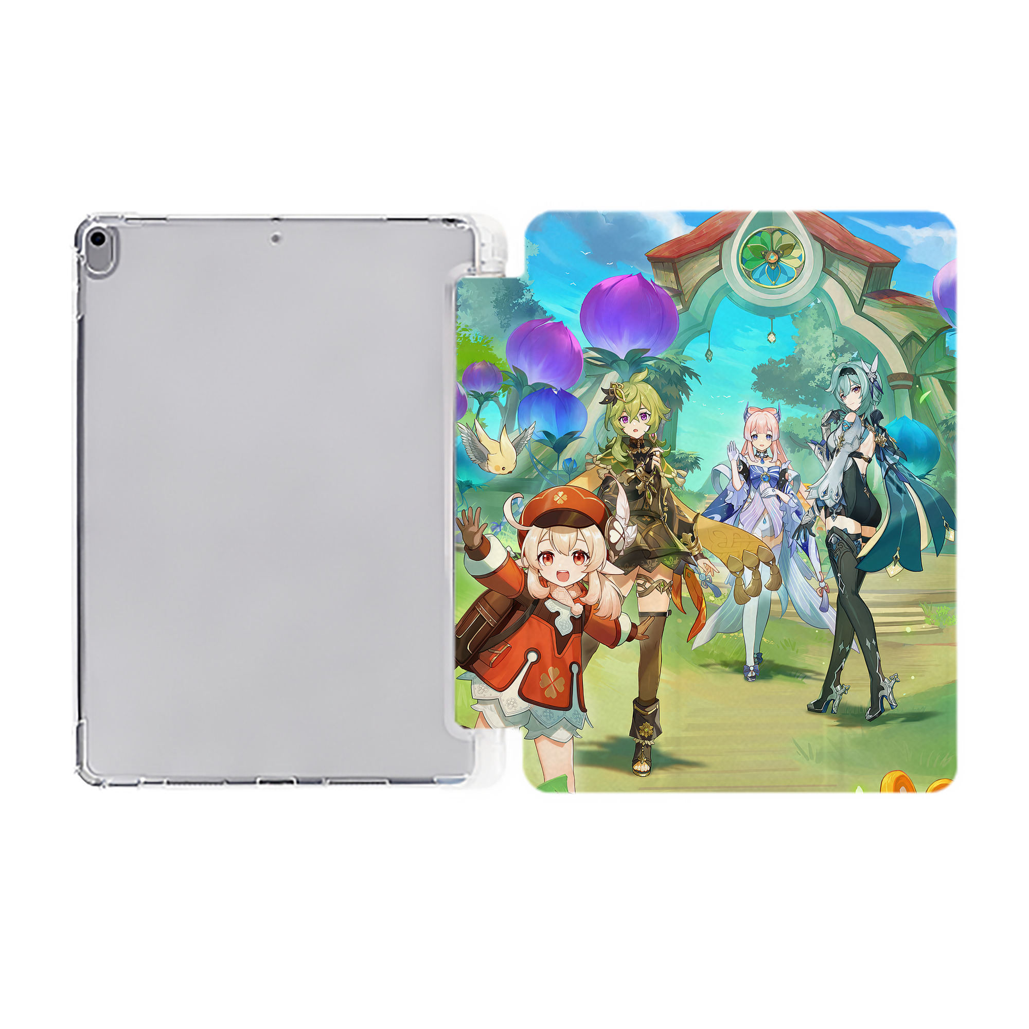 げんし神 genshin IPad ケース ペン収納付き 三つ折りスタンド PUレザー×シリコン 対応機種9.5/10.5/10.9インチ